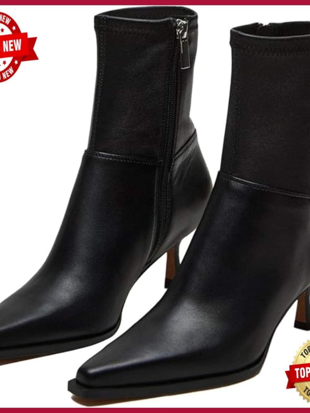 Dressy Ankle Boots Pointed Toe Kitten Heel Side Zipper Comfortable Short Boots